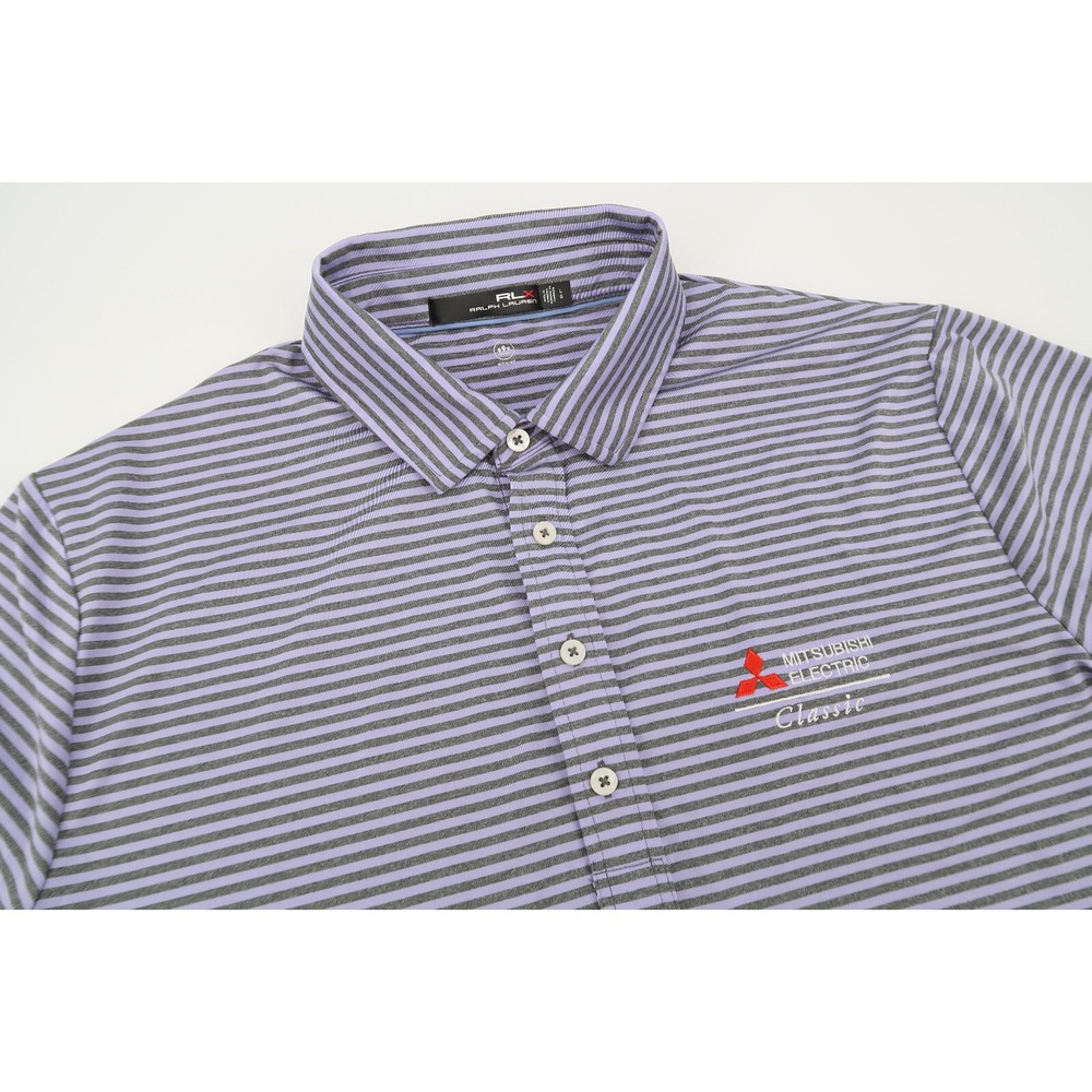 RLX Ralph Lauren Men Large‎ Striped Performance Polo Golf Mitsubishi Classic